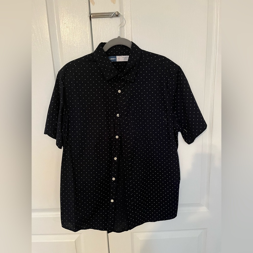 Old Navy, button up short sleeve, size L, $14